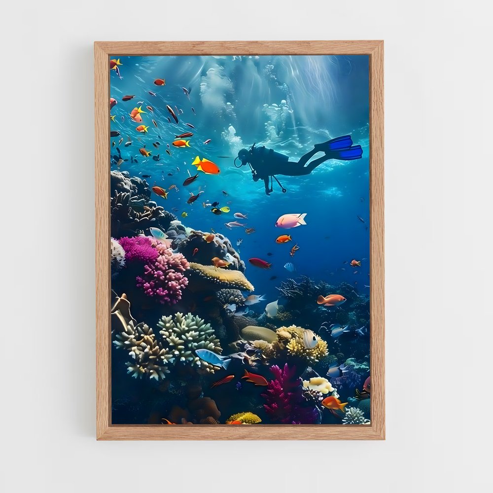 Poster Plongée Maldives – affiche Plongée sous-marine (vue 4)